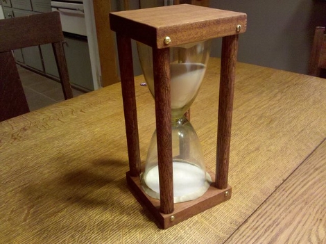 hour glass. is a homemade hourglass