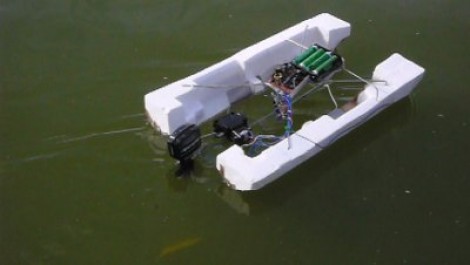 kevin sandom built this boat using a radio controlled toy car the two 