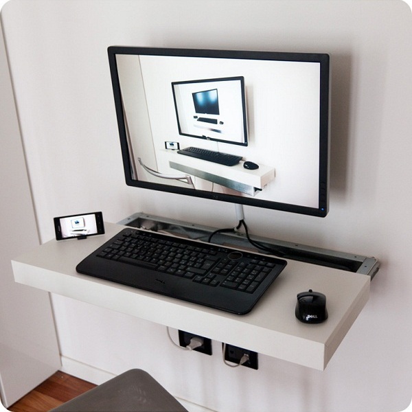 Sliding Minimalist Computer Desk Starts Life As Ikea Shelf 