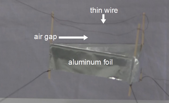 Lifter parts showing the thin wire and aluminum foil