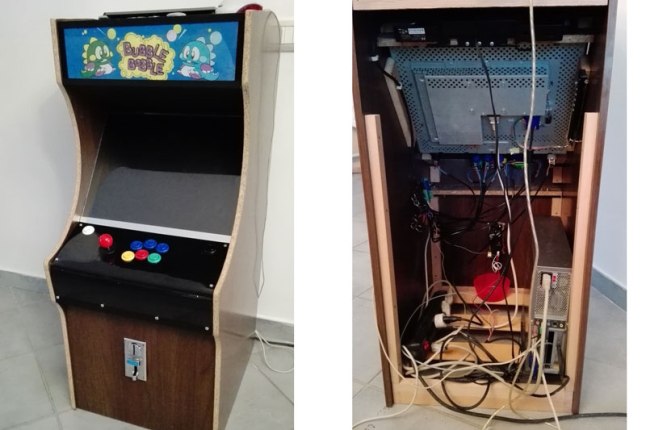 arcade cabinet build takes quarters, dispenses fun | hackaday